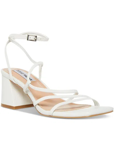 Steve Madden Alyce Womens Leather Open Toe Slingback Sandals In White
