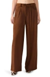 Steve Madden Alysia Faux Suede Drawstring Pants In Brown