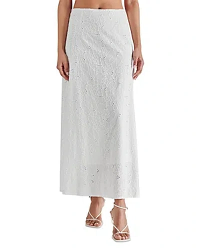 Steve Madden Amalia Cotton Eyelet Maxi Skirt In White