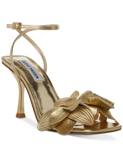 Steve Madden Amani Womens Leather Heels In Gold