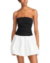 Steve Madden Amari Ruched Mini Dress In Black/white