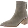 Steve Madden Amber Womens Suede Block Heel Ankle Boots In Beige