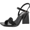 Steve Madden Amira Womens Buckle Leather Block Heel In Black