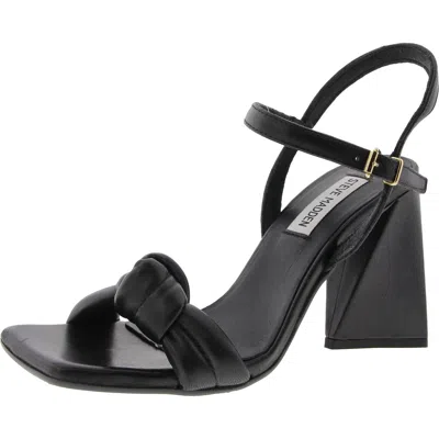 Steve Madden Amira Womens Buckle Leather Block Heel In Black