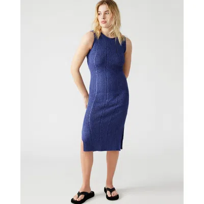 Steve Madden Amirah Sweater Dress Beige In Blue