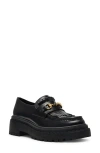 Steve Madden Berklie Platform Loafer In Black Leather