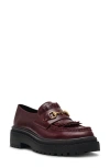 Steve Madden Anabeth Lug Sole Loafer In Burgundy Leather