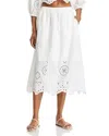 Steve Madden Anaisa Eyelet Embroidered Midi Skirt In Antique White