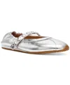 Steve Madden Anaya-st Studded Mary-jane Ballet Flats In Silver