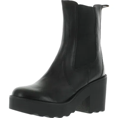 Steve Madden Andara Womens Leather Slip On Chelsea Boots In Black