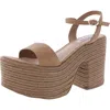 Steve Madden Andrea Womens Woven Leather Platform Sandals In Multi