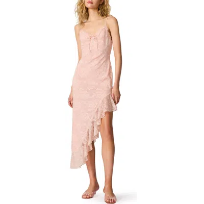 Steve Madden Anesa Lace Midi Slipdress In Pink