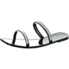 Steve Madden Anissa Womens Rhinestone Vinyl Slide Sandals In Black