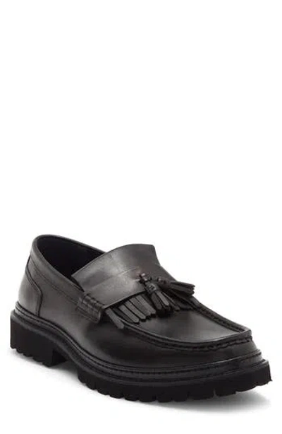 Steve Madden Ankara Kiltie Loafer In Black Leather