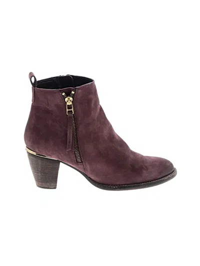 Pre-owned Steve Madden Ankle Boots In Burgundy