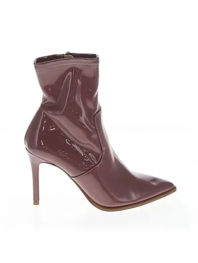 Pre-owned Steve Madden Ankle Boots In Burgundy