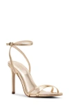 Steve Madden Ankle Strap Stiletto Sandal In Gold Leather