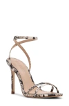 Steve Madden Ankle Strap Stiletto Sandal In Natural Snake