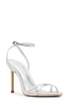 Steve Madden Ankle Strap Stiletto Sandal In Silver