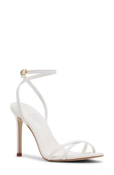 Steve Madden Ankle Strap Stiletto Sandal In White