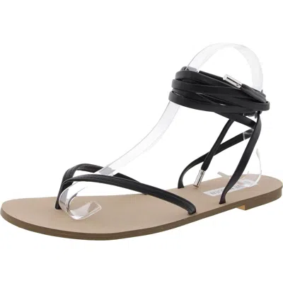 Steve Madden Anna Womens Strappy Faux Leather Lace-up In Black