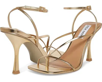 STEVE MADDEN ANNIE SANDALS WOMEN'S US 9 CHAMPAGNE LEATHER STILETTO HEEL FZP508