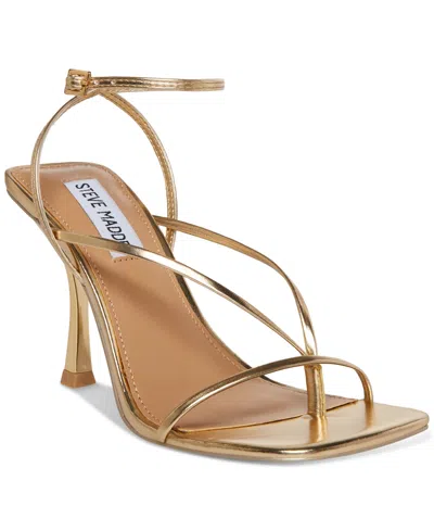 Steve Madden Annie Strappy High-heel Dress Sandals In Champagne Metallic