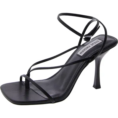 Steve Madden Annie Womens Faux Leather Ankle Heels In Black
