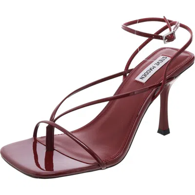 Steve Madden Annie Womens Faux Leather Thong Slingback Heels In Multi
