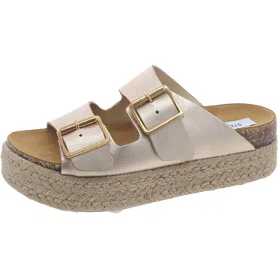 Steve Madden Annika Womens Epadrille Leather Footbed Sandals In Multi