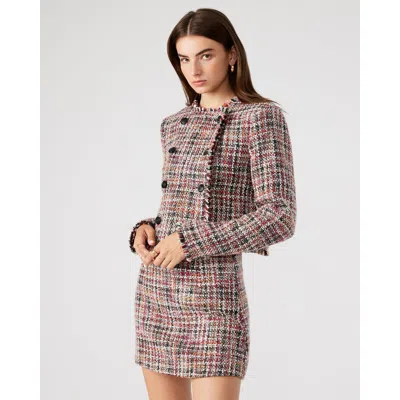 Steve Madden Antoinette Tweed Jacket In Speckled Multi