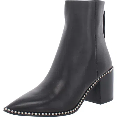 Steve Madden Aquarius Womens Embellished Block Heel Ankle Boots In Black