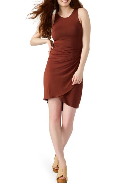 Steve Madden Archer Side Tie Sleeveless Dress In Brown