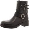 Steve Madden Archie Womens Block Heel Side Zipper Motorcycle Boots In Black