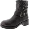 Steve Madden Archie Womens Block Heel Side Zipper Motorcycle Boots In Brown