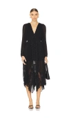 Steve Madden Women's Ari Lace Pleated Handkerchief-hem Dress In Black Onyx
