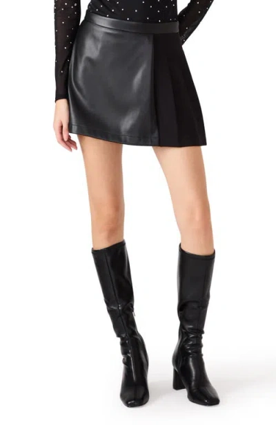 Steve Madden Arielly Faux Leather Miniskirt In Black
