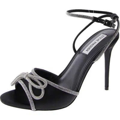 Steve Madden Arla Womens Embellished Ankle Strap Heels In Black