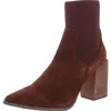 Steve Madden Arrange Womens Suede Pointed Toe Booties In Burgundy