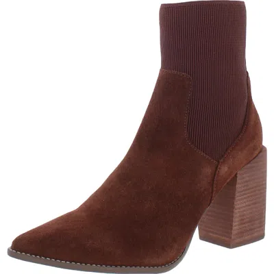 Steve Madden Arrange Womens Suede Pointed Toe Booties In Burgundy