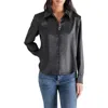 Steve Madden Asa Charmeuse Shirt In Black