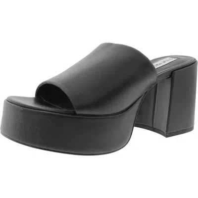 Steve Madden Ashton Womens Block Heel Faux Leather Platform Sandals