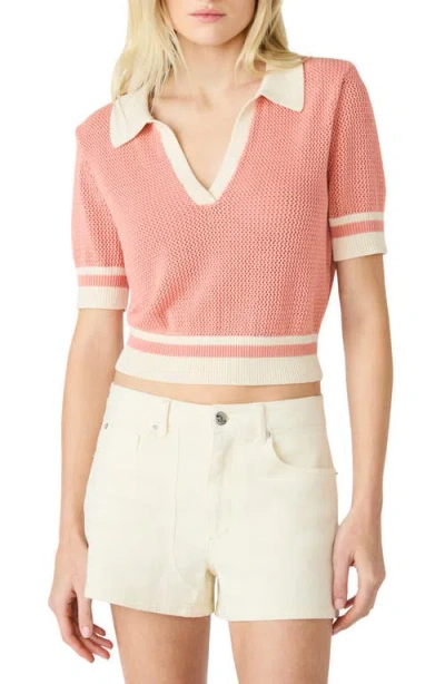 Steve Madden Aspyn Short Sleeve Sweater In White