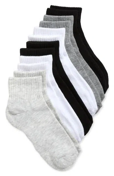 Steve Madden Assorted 6-pack Quarter Crew Socks In Gray