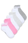 Steve Madden Assorted 6-pack Varsity Stripe & Lettuce Edge Ankle Socks In Multi
