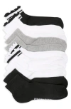 Steve Madden Assorted 6-pack Varsity Stripe & Lettuce Edge Ankle Socks In Multi