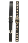 Steve Madden Assorted Set Of 2 Faux Leather Belts