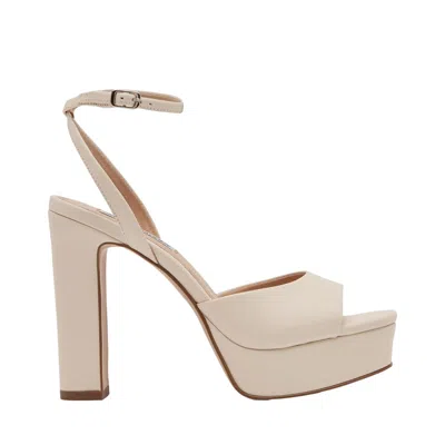 Steve Madden Assured Heeled Sandal Bone Leather Assu02s1 Women's In Neutral