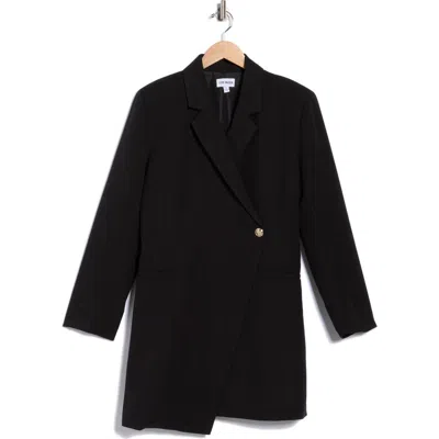 Steve Madden Asymmetrical Blazer Dress In Black