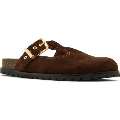 Steve Madden Atticus Clog In Dark Brown Suede